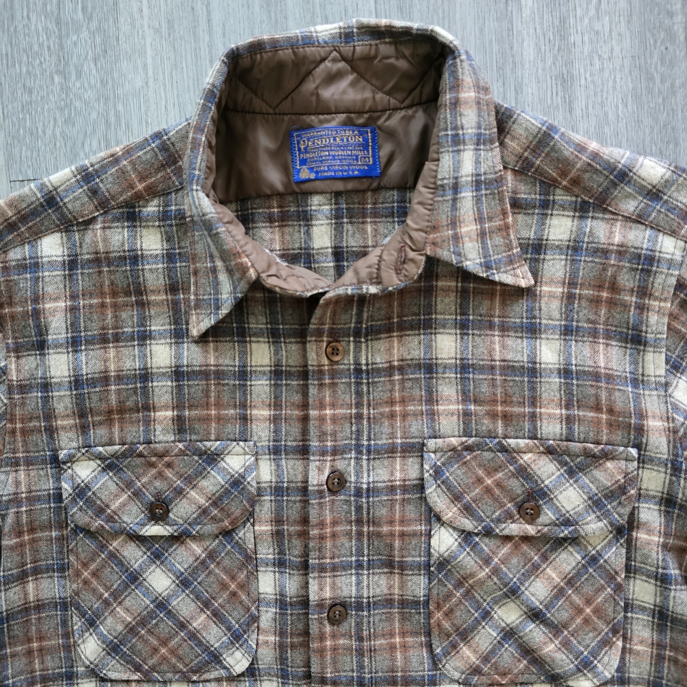 Pendleton Brown And Cream Plaid Button Down Shirt - image 2